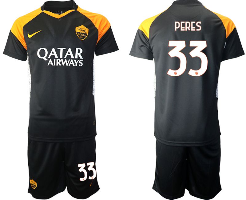 Men 2020-2021 club Rome away #33 black Soccer Jerseys->rome jersey->Soccer Club Jersey